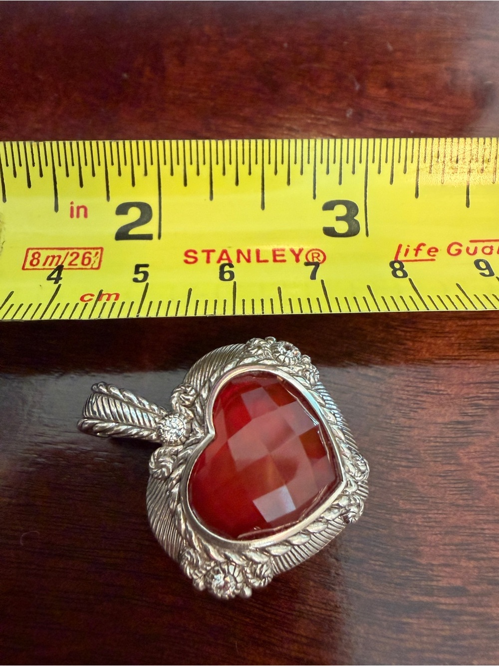 JUDITH RIPKA 925 PENDANT/ ENHANCER W/FACETED CARNELIAN - Picture 5 of 8
